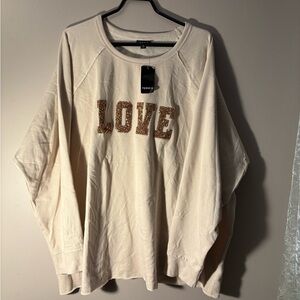 Torrid LOVE Sequin Sweatshirt PLUS SIZE 4 (4X / 26) NWT